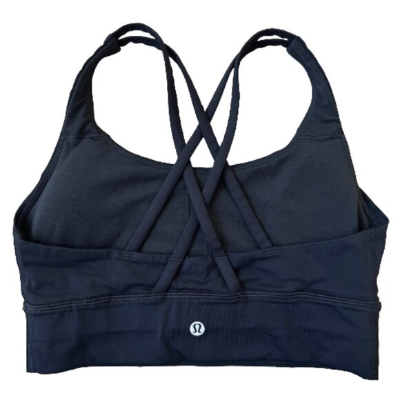 Lululemon Energy Longline Bra Black 6 Cross-Back Medium Support Yoga Top - Picture 3 of 7